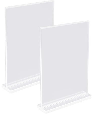 Supporto Da Tavolo In 2 Pezzi, Supporto Per Foto In Acrilico, Supporto Da Tavolo Verticale, Supporto Per Cartellino Del Prezzo, Supporto Per Brochure
