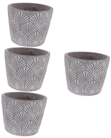 Yardwe 4 Stück Blumentopf Succulent Plants sukkulenten blumentöpfe übertöpfe Dekorative Pflanzgefäße gartendeko rostoptik Blumentöpfe Pflanzenbehälter Halter saftige Töpfe Zement