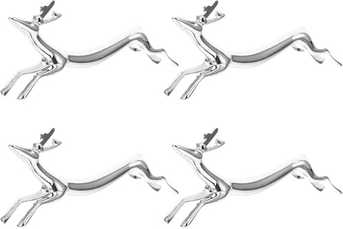 KOMUNJ Set of 4 Metal Reindeer Chopsticks Holders, Bench Knife Benches Cutlery Trays Chopsticks Rest Spoon Holder Table Decoration Restaurant Accessories