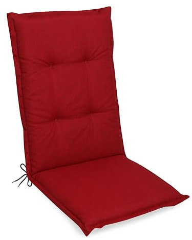 Gardissimo Premium Hochlehner rot, Gartenstuhlauflagen 120 x 50 x 8 cm Auflage Polsterauflage UV-Lichtecht Stuhlauflage Sitzauflage