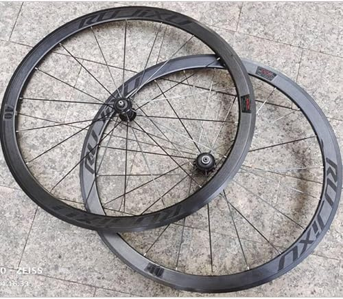 NZVZGKTNTW Rennrad Laufradsatz Rennrad-Radsatz, 700C-Doppelwandfelgen, Carbonfelge, Kassettennabe, V-Bremse, 8-9-10-11-fach, Straight-Pull-Rennradräder Mit Aero-Speichen(Black)