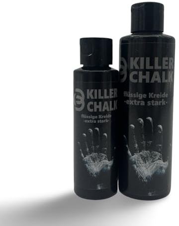 KillerBelt KILLERCHALK Liquid Chalk Flüssige Kreide für perfekten Grip bei Powerlifting, Strongman, Gewichtheben, Armwrestling - Schnell trocknend, extra stark & abwaschbar (200ml)