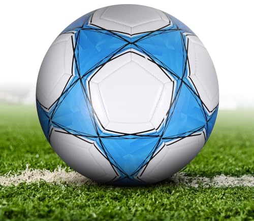 Fußball Größe 5, Professioneller Fussball Leder, Offizieller Fusball Spielball Trainingsball, Fußball Kinder Unisex Fussball GrößE 5, fußbälle Geeignet für den Amateur- und Profibereich Outdoor-Indoor