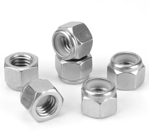 Vmuter 100 Pack #8-32 Lock Nuts, 304 (A2-70) Stainless Steel Nylon Insert Locknuts,Standard Inch Thread Nylock Nuts
