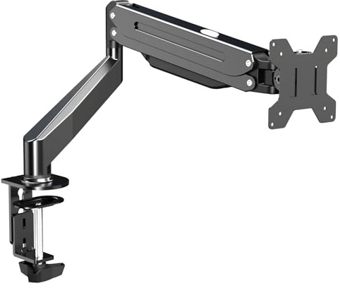 LMG Monitor-Halterung für 17-32 Zoll Bildschirme, Gasfeder-Arm, bis 10 kg, 360° drehbar, Schwarz (Schwarz)
