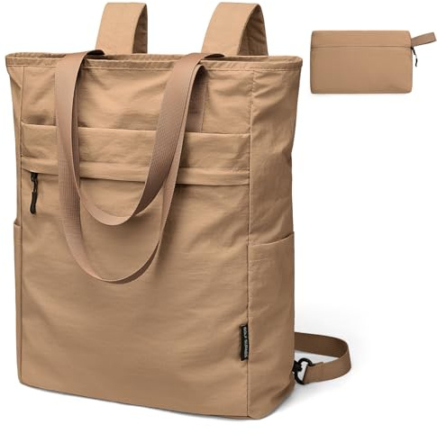 GOLF SUPAGS Mochila Plegable Convertible 2 en 1 Mochila de Dia Informal Bolsa de Viaje de Mujer Hombre Mochila de Multifunción de Trabajo Universidad Ocio Viaje (Marrón)