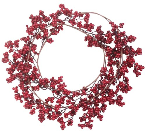 Bacche di agrifoglio ghirlanda artificiale indossare resistere alla decorazione natalizia ghirlanda ghirlanda multiuso ghirlanda di frutta fuori dalla parete invernale