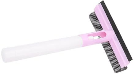 VALICLUD Escobilla para Limpiar Cristales con Pulverizador Doble Cara con Esponja Mango Antideslizante para Baño Ventanas Espejos y Azulejos Herramienta de Limpieza Multifunción Rosa