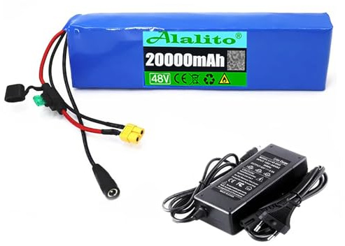Batería De Bicicleta Eléctrica De 48 V Y 20 Ah con Protección BMS, Batería De Iones De Litio para Scooter Y Bicicleta Eléctrica con Cargador De 54,6 V Y 2 A T