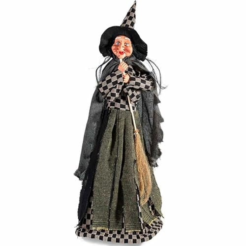 Gruppo Maruccia - Befana da Vetrina Grande - Con Abito in Stoffa e Scopa - Ideale per Allestimenti Natalizi ed Epifania - Da Appoggiare - Altezza 84 cm