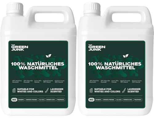 The Green Junk Waschmittel Bio Ohne Chemie 5L (2er-pack) - Öko | Waschmittel-Nachfüllpackung - Flüssig - Baby Waschmittel - 100 % Natürliches Waschmittel - 334 Wäschen