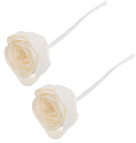 FRCOLOR Diffusore di Profumo Floreale a Forma di Fiore con Filo di Cotone, Set Diffusore Aromaterapia 2 Pezzi, Fragranza Persistente per Bagno e Camera da Letto, senza Fiamma,