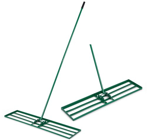 Rastrillo escarificador de césped con ruedas, rastrillo escarificador resistente con mango ajustable, rastrillo escarificador de acero inoxidable para musgo, hierba muerta, hojas y residuos.