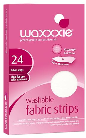 Waxxxie Washable Fabric Wax Strips 24pk for use with Cartridge and Strip Wax for an Unbeatable at Home Salon Experience