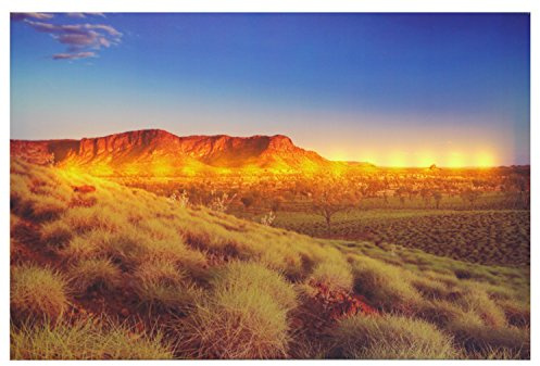 Dapo® LED-Wand-Leinwand-Bild-Leuchte-Lampe 60x40cm Stimmungs-Dekorations-indirekte-Leuchte-Lampe-Beleuchtung Batteriebetrieben, Ein/Aus-Schalter (red mountain)