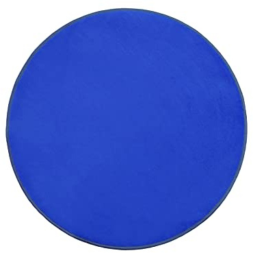 Primaflor Kinderteppich Einfarbig - SITZKREIS - Blau - Rund 67 cm - Velour-Kurzflor-Teppich für Kinderzimmer, Kindergärten und Schulen - Hochwertiger Spielteppich