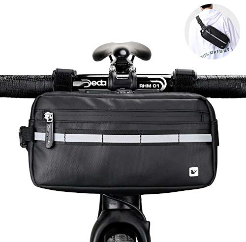 Rhinowalk Borsa multifunzione per manubrio da bicicletta, impermeabile, borsa a tracolla, borsa a tracolla