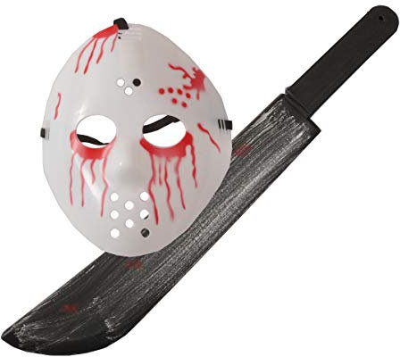 Ciao Kit Hockey Bloody Friday J13 (bloody mask + machete 55cm)
