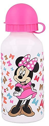 ILS I LOVE SHOPPING - Gourde, bouteille en aluminium pour enfants, 400 ml, avec bec rétractable, pour l’école et le sport (Minnie Mouse)