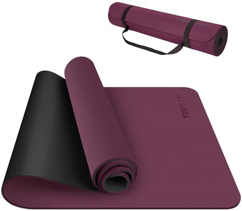 TOPLUS Gymnastikmatte, Yogamatte Yogamatte Gepolstert & rutschfest für Fitness Pilates & Gymnastik mit Tragegurt