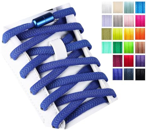 Olukssck 2 Paar Elastische Schnürsenkel Ohne Binden für Kinder Erwachsene | Schuhbänder mit Metall Lock, Gummi Schnürsenkel Schnellverschluss, für Sportschuhe,Turnschuhe, Laufschuhe, 22 Farben