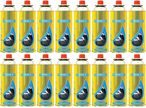 Portable Camping Gas Cooker Single Burner Stove Automatic Ignition System Enamel Pan Holder Butane BBQ Carry Bag Caravan Outdoor (16 Gas Canisters)