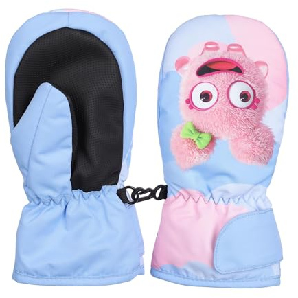 FAYHIJUN Waterproof Kids Mittens Toddler Winter Cold Weather Thermal Fleece Lined Warm Gloves Snow Ski Glove for Age 1-9 Boys Girls Baby Skiiing Snowboarding Cycling Running Walking Outdoor S