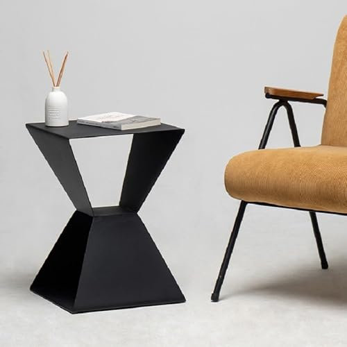 Kaffee-Endtisch Metall minimalistische Wohnzimmer Sofa Ecke mehrere Schlafzimmer Nachttisch Lagerung Seite kreative Tischgestell exquisit und langlebig Beistelltisch (Color : Schwarz)