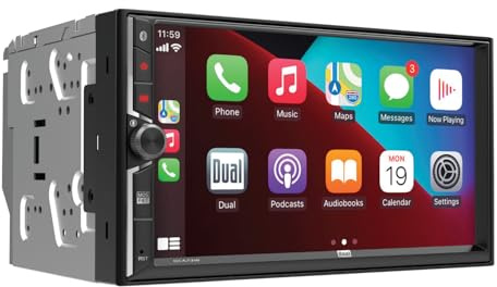 Dual Electronics DCA73W 7-inch Certified Apple CarPlay Android Auto Wired or Wireless | Double DIN Touchscreen Car Stereo Radio | Bluetooth | Backup Camera Input | USB Playback & Charge