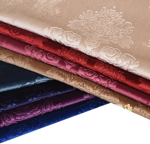 Orientalischer Vintage-Dekostoff 3D-geprägtes Blumenmuster Samtstoff Verkauft als Meterware für Home Accents Kissen Tischdecken Kunsthandwerk Nähen Drapieren(Color:3 Apricot)