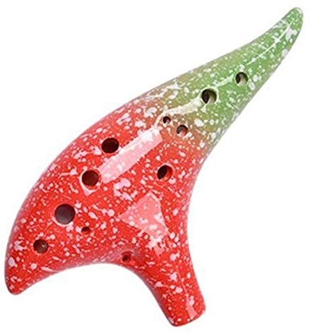LEIXIUSM Ocarina Colorful Ceramic Glaze 12 Holes AC Alto C Ocarina Vessel Flute for Children Gift