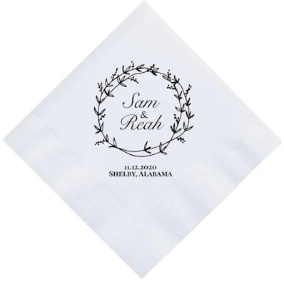 Individuelle Hochzeitsservietten, personalisierte Hochzeitsservietten, individuelle Papierservietten, Hochzeitspapierserviette, individuelle Serviette, Gasthochzeit (20 Stück)