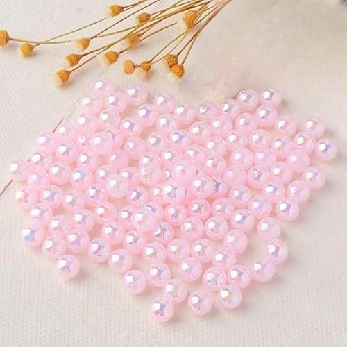 500/850/1600/3600/4500 Stück 4–10 mm Acryl-Imitationsperlen, lose Perlen, bunte runde Perlen für die Herstellung von DIY-Armbändern und Schmuck, hellrosa, 12 mm, 500 Stück