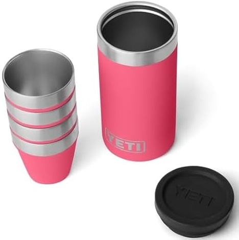 YETI Rambler Shot Glasses with Carrying Case, Tropical Pink