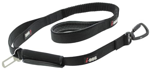 Laisse I-DOG Confort Pro Max Gamme UPKA 120cm élastique et Boucle sécurité (Noir)