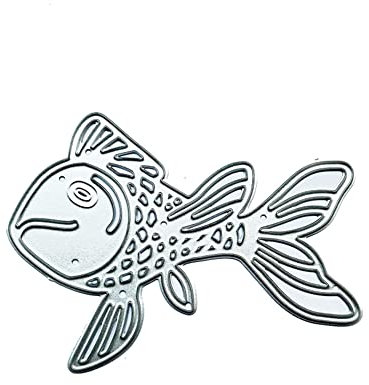 Goldfisch Stanzformen Metall Meerestiere Fisch Stanzschnitte Prägeschablonen Goldfisch Stanzschablonen Metall Schneiden Schablonen für DIY Scrapbooking Album Handwerk Kartenherstellung