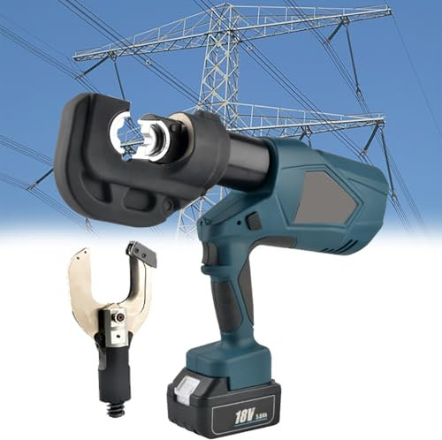 GESAIDES Pinza idraulica Elettrica per Crimpatura, Pinza idraulica Elettrica, Pinza idraulica Elettrica a Batteria, con 13 Matrici, Girevole a 360°, Crimpatrice e Cesoia 2 in 1