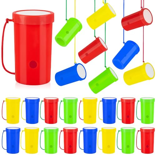 Demonwer 8 Pcs Mini Air Horns 3 Inch Noisemakers for Sporting Events Loud Noise Maker Blow Horn Noise Whistle with Lanyard for Birthday Holiday Party Graduation Celebrations Goodie Bag Fillers
