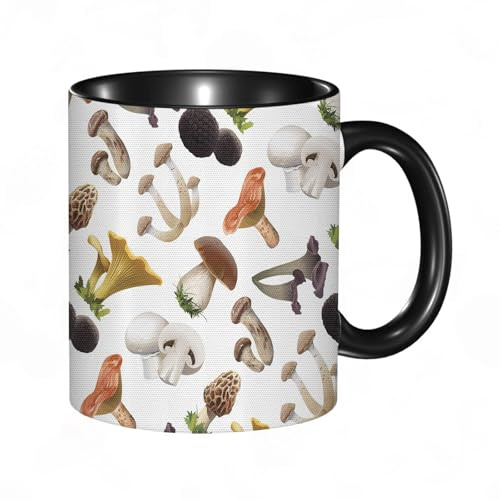 reyawdf Taza Original Personalizada,Estilo realista Varios tipos de setas frescas Trufas Cocina,330ml, Cerámica, Regalo Creativo para Café, Té, Regalo de Cumpleaños y Navidad - Apta para Lavavajillas