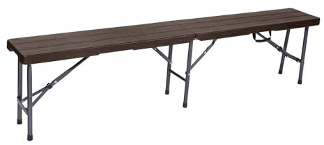 Garden Pleasure Klappbank Tabora, Holz-Optik Anthrazit Sitzbank Bank Stahl Stahl, glatt Maße ca.: L180xB25xH43cm