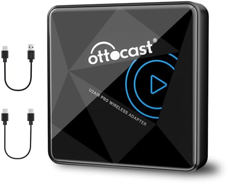 OTTOCAST U2Air Pro Kabelloser CarPlay Adapter, Bluetooth Apple CP Adapter für iPhone, Plug & Play für OEM Wireless carplay Autos, Dualband-WLAN, Online-Update