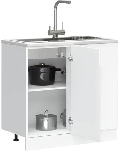 NQJIBUE Item-Kitchen Unterschrank Porto Hochglanz-Weiß Holzwerkstoff, Schränke & Aufbewahrung, Küchenschränke