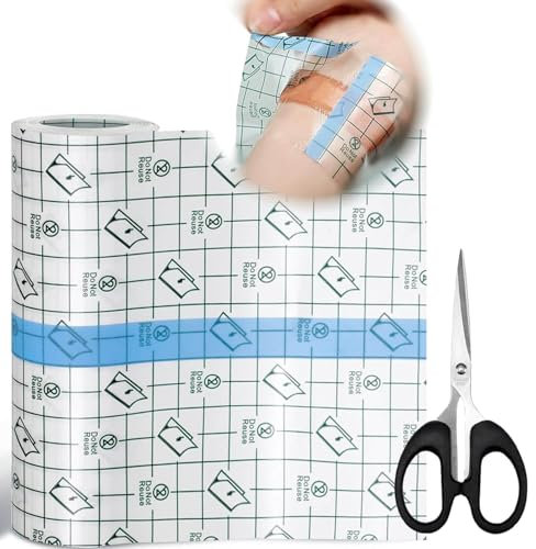 Ptyism Waterproof Bandage 15cm*5m Cerotto Impermeabile(Con Forbici) Second Skin Tattoo 丨Pellicola Tatuaggi,Copri Tatuaggi Waterproo per Polsi, Spalle, Braccia, Medicazione di Ferite, Scudo Protettivo