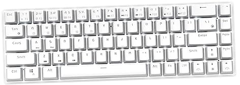 DIYEAH Teclado Mecánico Inalámbrico Rk855 de 68 Teclas, Abs | 1 Pieza, Interfaz USB Type-c, Batería 1000mah, Blanco para Hogar y Oficina
