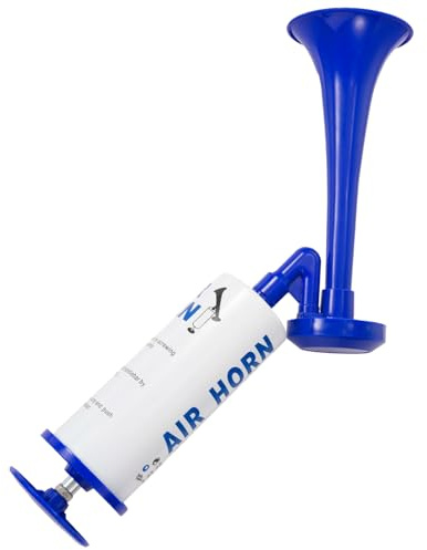 Handheld Air Horn, Noise Maker for Sports Events, Boating, Safety Signal, and Parties, Aluminum Body and Air-pump (Blue)