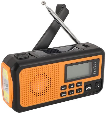 Solar Handkurbel Notio -Radio mit LED -Taschenlampe, USB Solar Handkurbel Ladestadel FM AM Weather Radio mit SOS -Alarm, 4000 -mAh -Batterieladio, für Camping -Notfall Im Freien