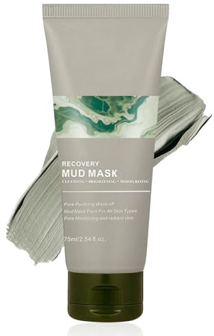 Recovery Mud Mask, Deep Cleansing Relief Clay Mask For Face, Moisturizing Soothing Glass Skin Face Mask for Pores Purifying and Oil Control Natural Wash Off Body Mud, All Skin Types