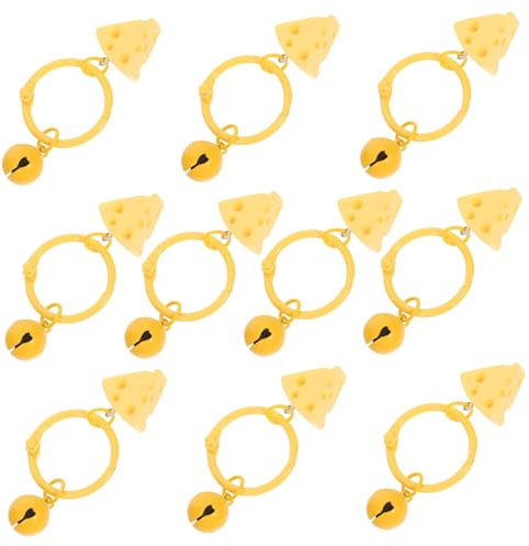 Veemoon 10pcs Cheese Keychain Cute Bell Candy Dessert Keychain Charms Key Accessory Novelty for Party Bag Filler Boys and Girls Women