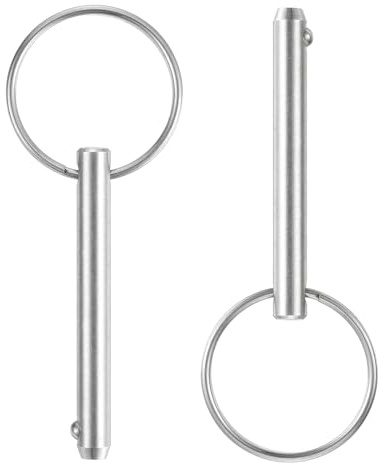 QUARKZMAN 2 Stück Steckbolzen mit Kugelsicherung, 5mm x 38mm Schnellspannstifte 316 Edelstahl Marinehardware Für Marinebergsitze Schiffausrüstung Schiffbau Silber