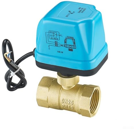 Solaughguy Vanne à bille électrique en laiton, électrovanne à 3 voies avec actionneur, AC 220 V à trois fils à deux commandes pour le chauffage, pour CVC, chauffage au sol et systèmes solaires (DN15)